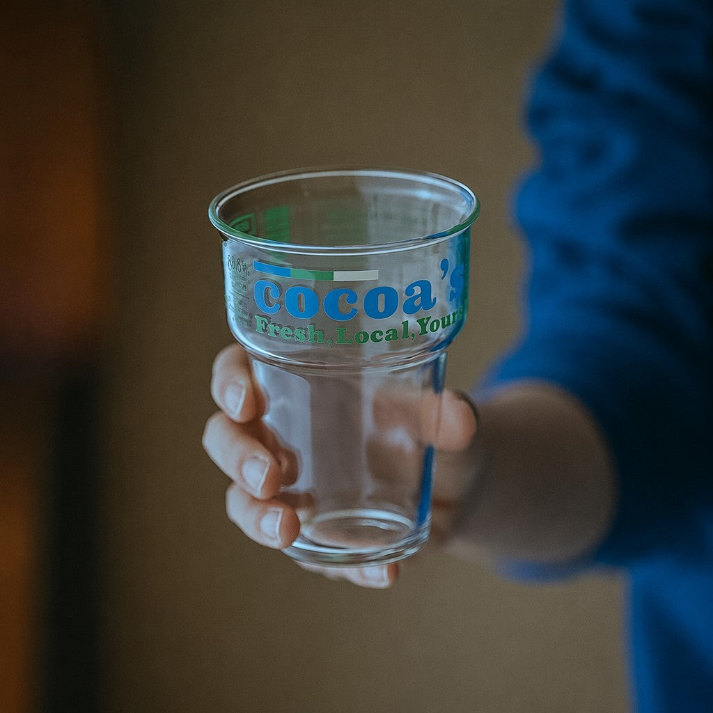 Waffle Grip Cup — One-Hand Borosilicate Glass
